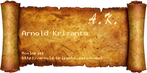 Arnold Krizanta névjegykártya